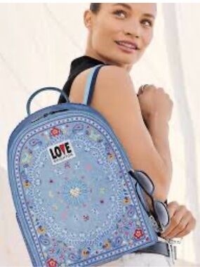 Brighton Bandana Love Sky Blue Mini Backpack NWT
